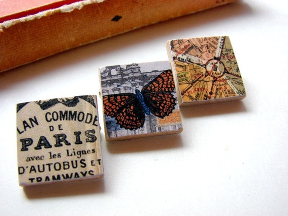 Very Tiny Pin Brooch Set Vintage French Parisian by mimiandlucy