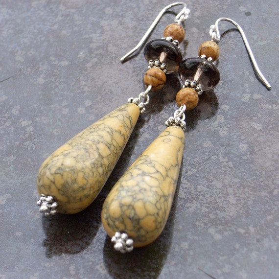 Turquoise earrings sterling silver by BlueForestJewellery on Etsy