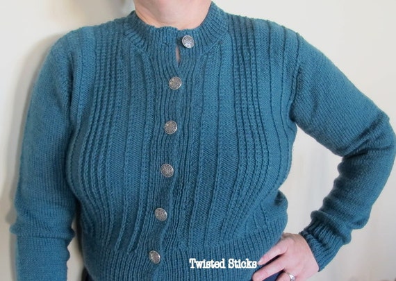 Wool Cardigan Hand Knitted by twistedsticks on Etsy
