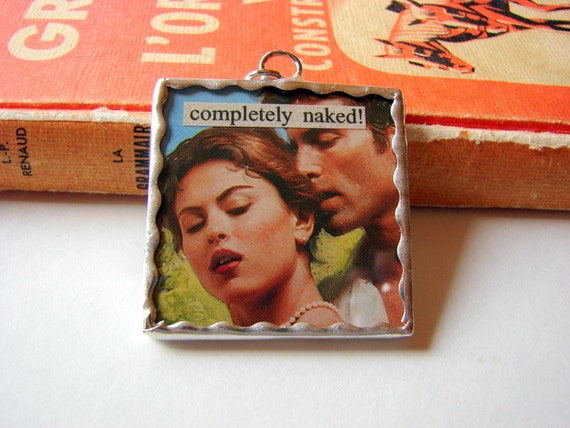 Soldered Glass Pendant Romance Novel Completely von mimiandlucy