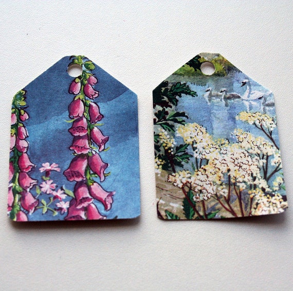 Set of 20 upcycled gift tags  British Wildlife von swirlyarts