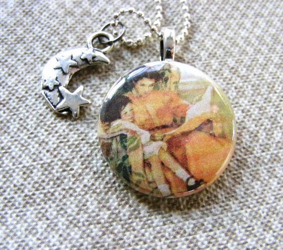 Good Night Moon Whimsical Pendant and Silver von meiguidesigns