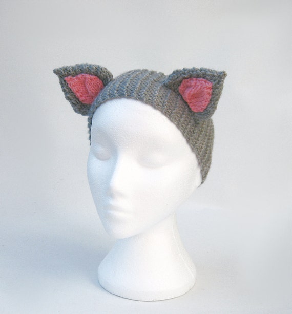 Knitted cat ears headband handmade knitted chunky ear von jarg0n