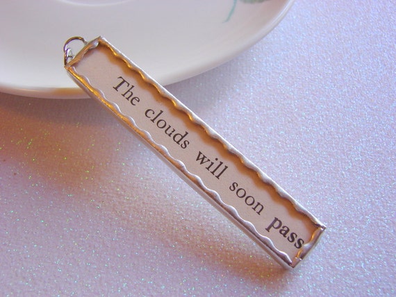 Soldered Glass Charm Pendant The Clouds Will Soon von mimiandlucy