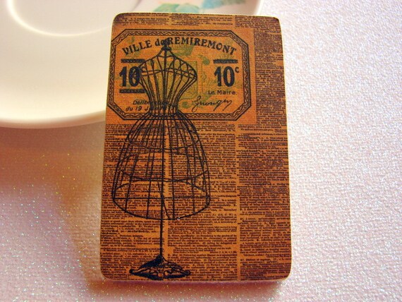 Large Wood Pin Brooch Wire Dressmakers Form on von mimiandlucy