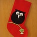 Christmas Stocking - Owl on Mistletoe  FREE SHIPPING Until Dec 1