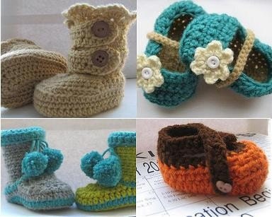 Crochet Booties, Slippers  Socks for Babies  Kids