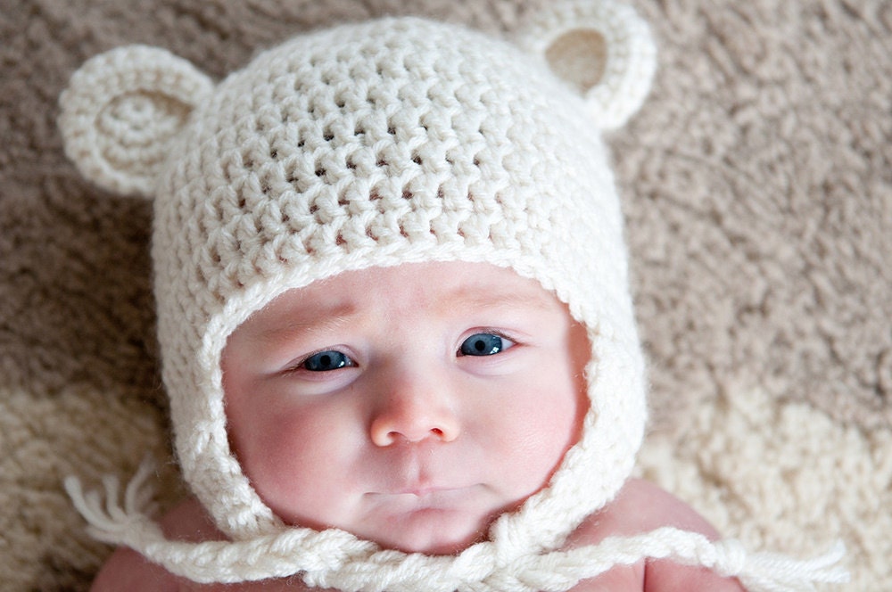 Baby Earflap Hat Pattern Crochet Knit by Angelika